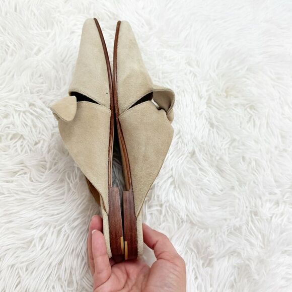 Ulla Johnson Lilo Babouche Noir Suede Knotted Pointed Toe Flats - Picture 6 of 11